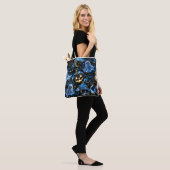 Midnight Blue Gold Ghosts & Pumpkins Halloween Tot トートバッグ (モデル)