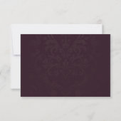 Midnight Blue Gold Lotus Wedding Thank You Card 出欠カード (裏面)