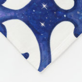 Midnight Blue Mandala Mosaic Cozy Blanket フリースブランケット (角)