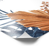 Midnight Blue Monstera Welcome Sign フォトプリント (角)