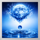 Midnight Blue Moon Liquid Splash ポスター (正面)