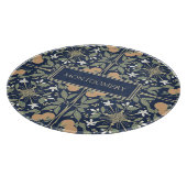 Midnight Blue Orange Blossoms Pattern カッティングボード (角)