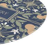Midnight Blue Orange Blossoms Pattern カッティングボード (角)