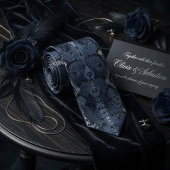 Midnight Blue Python Snakeskin ネクタイ