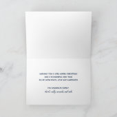 Midnight Blue Retro Script Merry Christmas シーズンカード (内部)