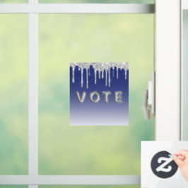 Midnight Blue Silver Glitter Drip Graphic Vote ウィンドウサイン
