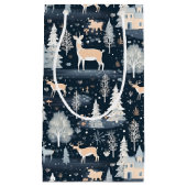 Midnight Blue Snowy Village スモールペーパーバッグ (正面)