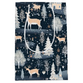 Midnight Blue Snowy Village  ミディアムペーパーバッグ (正面)