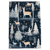 Midnight Blue Snowy Village  ミディアムペーパーバッグ (裏面)