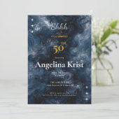 Midnight Blue Surprise Milestone Birthday 招待状 (スタンド正面)