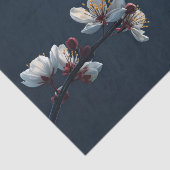 Midnight Blue White Sakura Burgundy Bud Branch 薄葉紙 (詳細)
