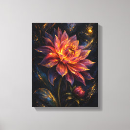 Midnight Botanica Ember Dahlia Moody Indigo Floral キャンバスプリント