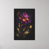 Midnight Botanica Nocturne Iris Moody Indigo キャンバスプリント (正面)