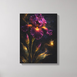 Midnight Botanica Nocturne Iris Moody Indigo キャンバスプリント