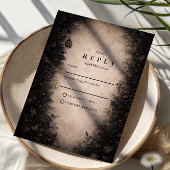Midnight Botanical Gothic Wedding 出欠カード