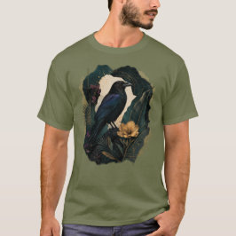 Midnight Botanical Raven Tシャツ