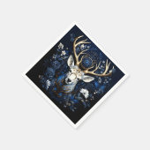 Midnight Celestial Floral Gothic Deer  スタンダードカクテルナプキン (角)