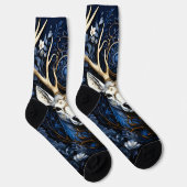 Midnight Celestial Floral Gothic Deer ソックス (右)