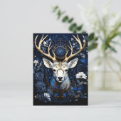 Midnight Celestial Floral Gothic Deer 案内ポストカード (スタンド正面)