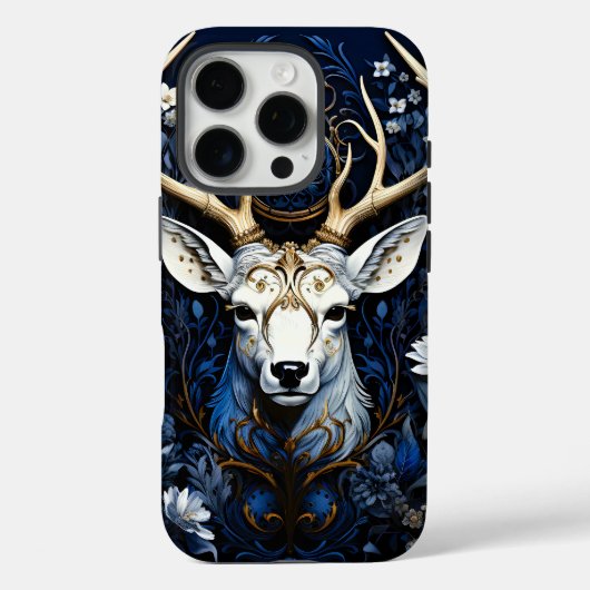 Midnight Celestial Floral Gothic Deer  Case-Mate iPhoneケース (裏面)