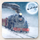 Midnight Christmas Train with Girl and Santa コースター (正面)
