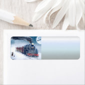 Midnight Christmas Train with Girl and Santa ラベル (インサイチュ)