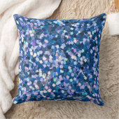 Midnight Confetti Shimmer Throw Pillow クッション (ブランケット)