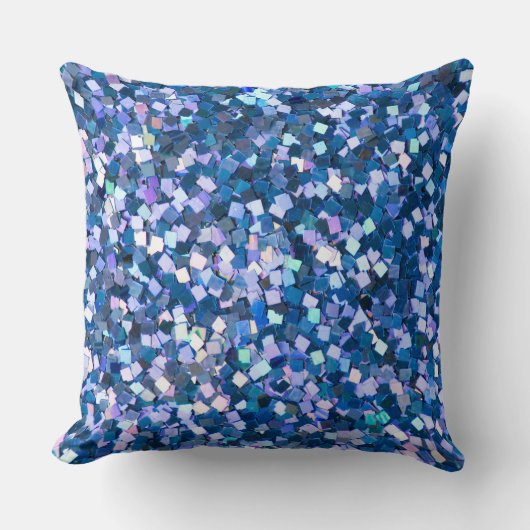 Midnight Confetti Shimmer Throw Pillow クッション (正面)