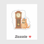 Midnight Countdown Clock Cat Golden Sparkles シール (シート)