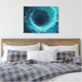 Midnight Currents –24"×18" 抽象的な流動の海 キャンバスプリント (インサイチュ (寝室))