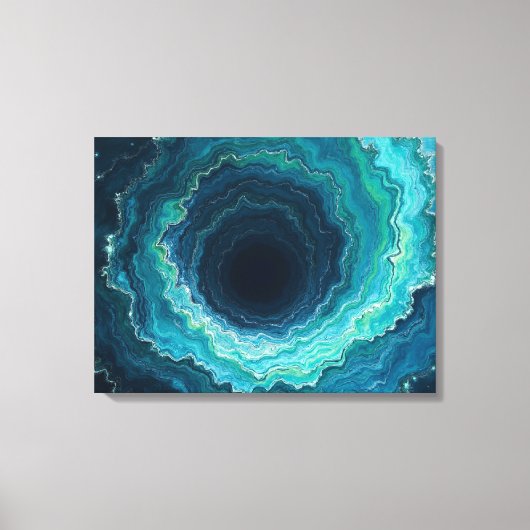 Midnight Currents –24"×18" 抽象的な流動の海 キャンバスプリント (正面)