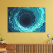 Midnight Currents –60"×40" 抽象的な流体の海 キャンバスプリント (インサイチュ (リビング))