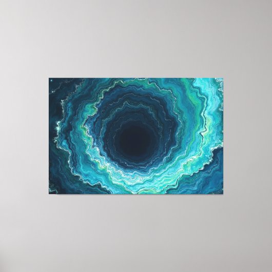 Midnight Currents –60"×40" 抽象的な流体の海 キャンバスプリント (正面)