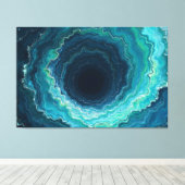 Midnight Currents –60"×40" 抽象的な流体の海 キャンバスプリント (インサイチュ (ウッドフロア))