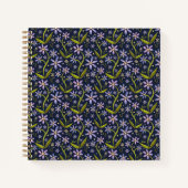 Midnight | Dancing Watercolor Daisies ノートブック (正面)