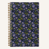 Midnight | Dancing Watercolor Daisies ノートブック (正面)