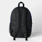Midnight Dragon Minimalist Initials Back to School プリントバックパック (裏面)
