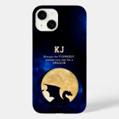 Midnight Dragon Minimalist Initials Back to School Case-Mate iPhoneケース (裏面)
