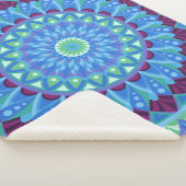 Midnight Dreams Mandala Cozy Blue Boho Relax シェルパブランケット (3/4)