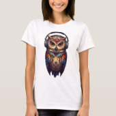 Midnight Echo – Abstract Owl with Soul Tシャツ (正面)