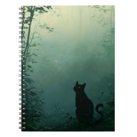 Midnight Familiar – Fantasy Art with Cat ノートブック (正面)