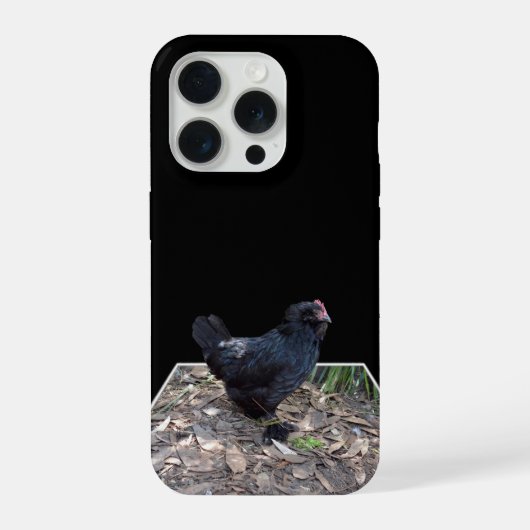 "Midnight Feathers: A Black Chicken in Popout Art" iPhoneケース (裏面)