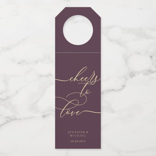 Midnight Fig & Champagne Love Party Celebration ボトルネックタグ (正面)