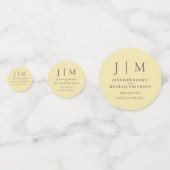 Midnight Fig & Champagne Monogram Classic Wedding コンフェッティ (裏面)