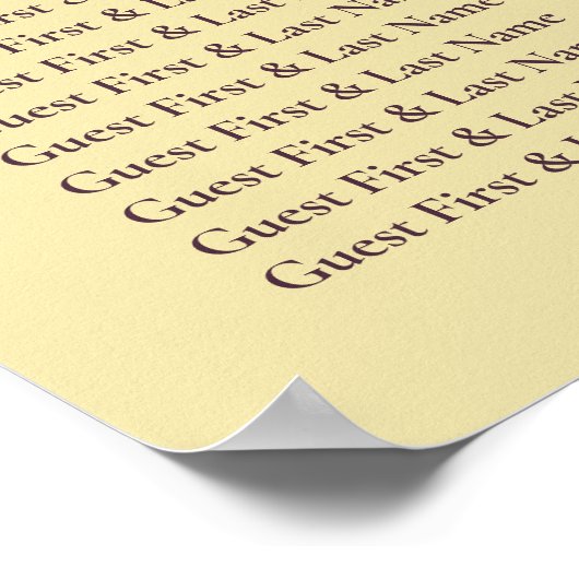 Midnight Fig & Champagne Welcome Wedding Seating ポスター (角)