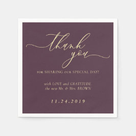 Midnight Fig Formal Minimalist Decor Wedding スタンダードカクテルナプキン