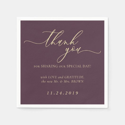 Midnight Fig Formal Minimalist Decor Wedding スタンダードカクテルナプキン (正面)