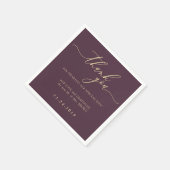 Midnight Fig Formal Minimalist Decor Wedding スタンダードカクテルナプキン (角)