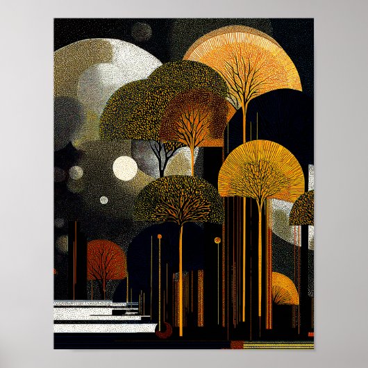 MIdnight Forest #4 - 4x5 デジタルダウンロード ポスター (正面)