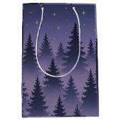 Midnight Forest Gift Bag – Starry Night Pine Tree ミディアムペーパーバッグ (正面)